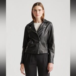 Quince 100% Washed Biker Leather Jacket